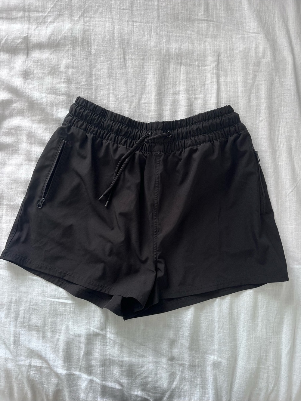 OP Black Athletic Drawstring Shorts with Zipper Pockets